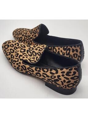 Donald Pliner LUXX Leopard Print Calf Hair Slip On Loafers Women’s 7 New